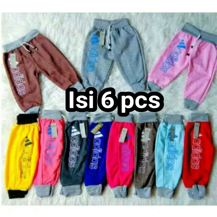 Celana jogger  anak pria wanita isi 6 pcs termurah