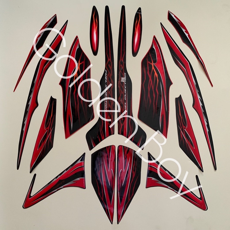 Striping Vixion old vixion lama 2011 2012 warna merah Stiker Vixion old vixion lama 2011 warna merah