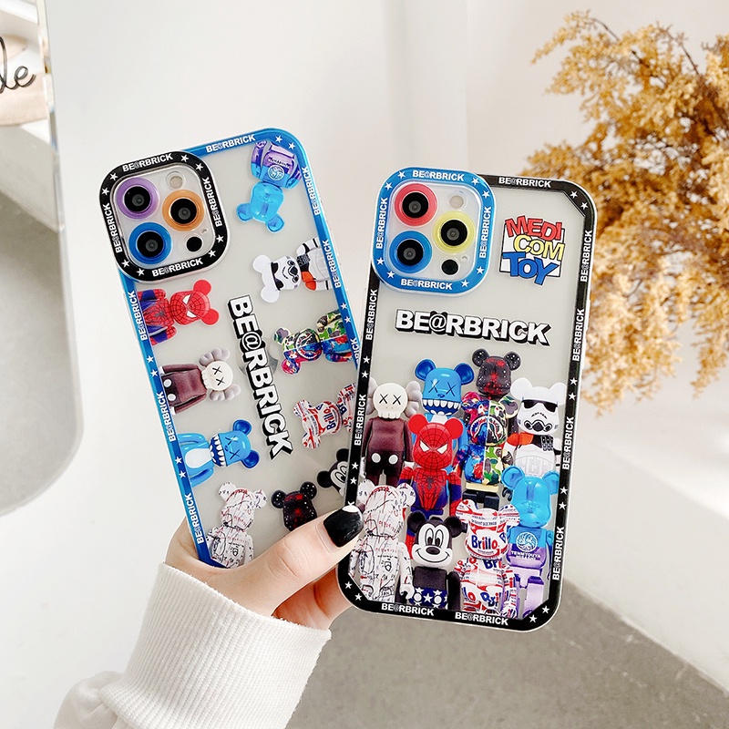 Fashion Violent bear Graffiti Angel eyes Shockproof Soft TPU Phone case IPhone 12 12Pro 12Promax 12mini 11 ProMax X Xs Max XR 7 8 Plus