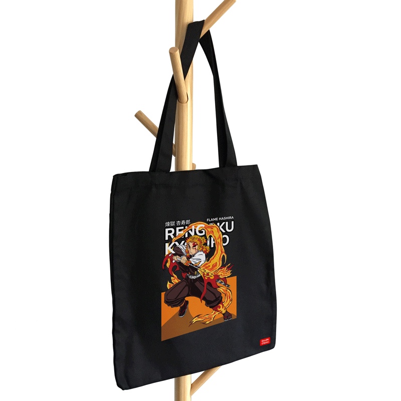 (SALE) RENGOKU KYOJURO Totebag Kanvas Demon Slayer / Totebag Anime / Totebag Resleting / Totebag Premium