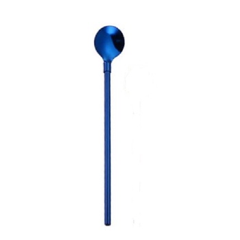 Spoon Straw Stainless BLUE 2 in 1 - SENDOK SEDOTAN 2 IN 1 STAINLESS