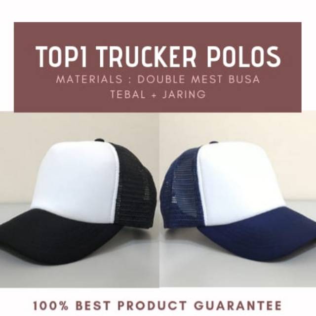 Topi Trucker Polos Topi Polos Jaring