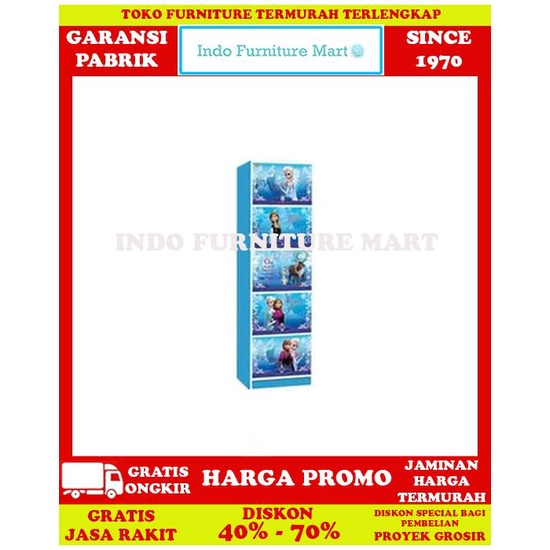 Rak Buku Lemari Buku Minimalis Anak Kea Panel Frozen