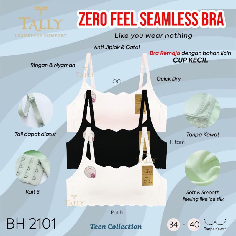 TALLY BRA BH REMAJA / DEWASA 2101 | CUP A | SEAMLESS BRA ANTI JIPLAK | BUSA TIPIS | TANPA KAWAT | SIZE 34-40