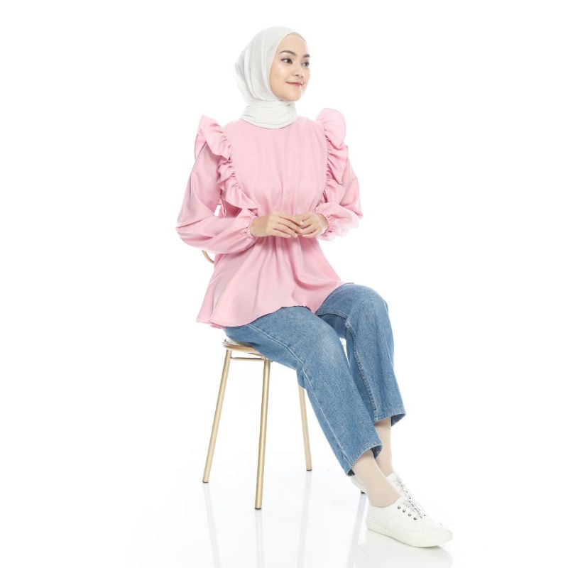 Hana Blouse - Ukuran S M L XL XXL 3XL 4XL/5L - Blouse Jumbo - Atasan Wanita Jumbo - Baju Wanita Big Size - Baju Big Size