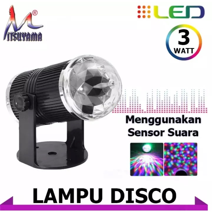 MITSUYAMA Lampu Disco MS357 Party Lamp Putar Sensor Suara Musik Original