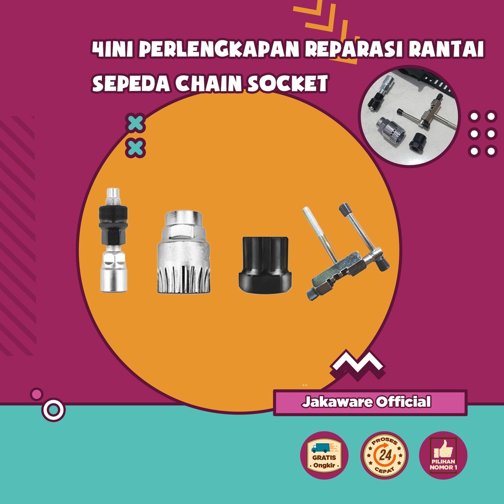 PERLENGKAPAN REPARASI RANTAI SEPEDA CHAIN SOCKET BT2919 ALAT RANTE SEPEDAH KUNCI SATU SET BICYCLE BA