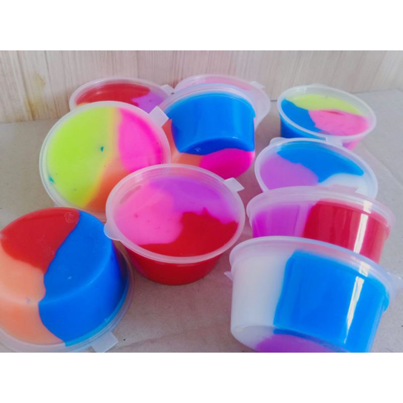 MAINAN ANAK MINI SLIME RAINBOW LUCU KENYAL