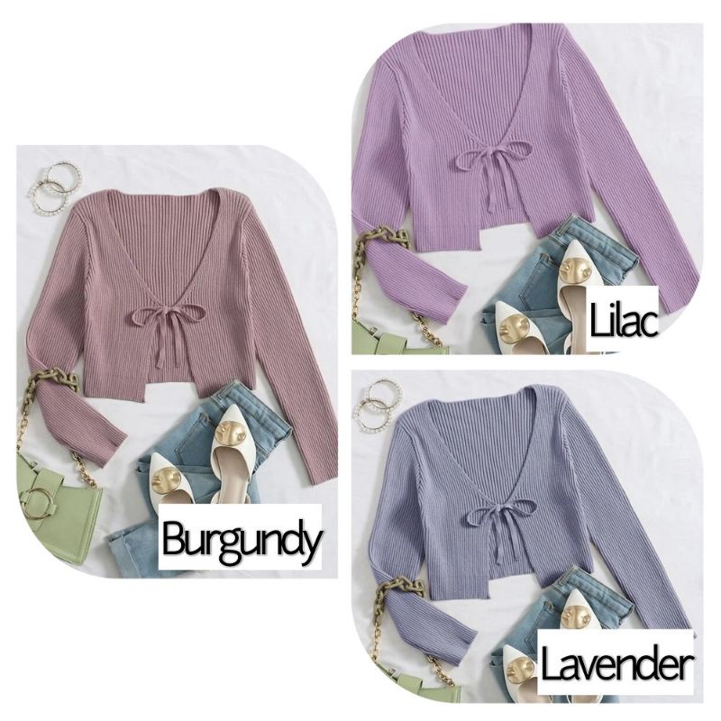 ORS - Cardigan Rajut Tali Depan SH - AFI Crop Cardi Tali Depan / Pakaian Wanita Rajut Bandung