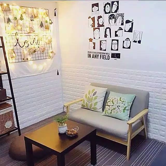 GOGO MB290 Wallpaper Dinding Kamar Stiker Dekorasi Dapur Batu Bata Kayu Sticker Wallpaper 3D Foam-3