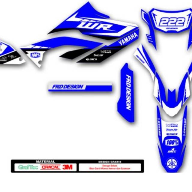 Decal yamaha wr155 biru putih