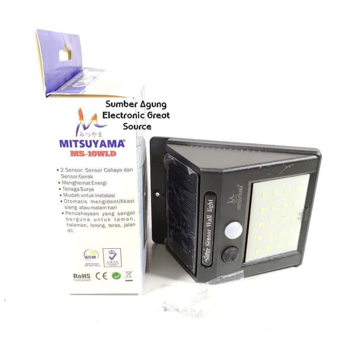 Lampu PIR Sensor 10W MS10WLD Tempel Dinding Solar Sensor Cahaya Sensor