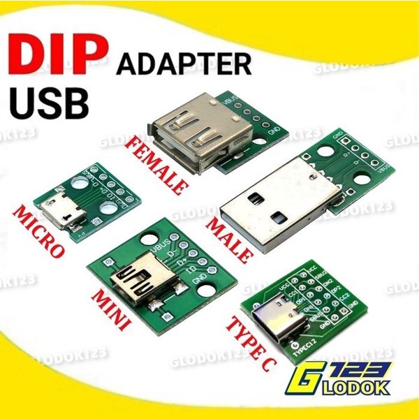 DIP Adapter USB Micro Mini Female Male Converter PCB 2.54mm Type A B C.