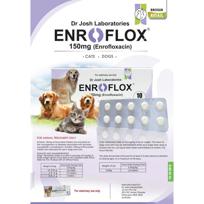 READY STOCK Obat Flu pilek Flue Anjing Kucing Enroflox enrofloxacin 150mg Limited Asli