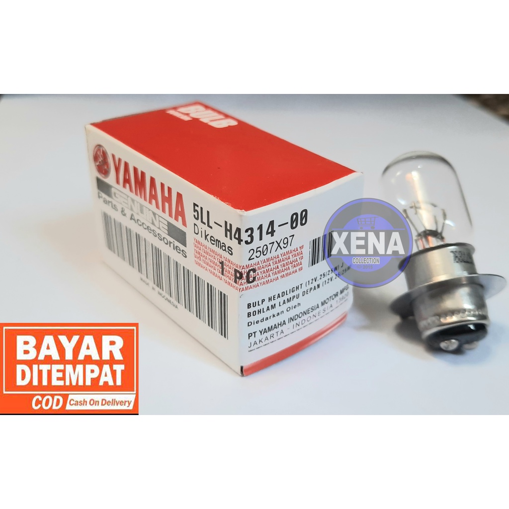 Bohlam Depan Lampu Depan 12v 25w Front Lamp Yamaha 5LL H4314 00 Mio Jupiter Beat ,Vario,Fino,Mio Soul,Mio J,Xride,VegaVario X 125 HARGA PER BIJI /  BOHLAM DEPAN YAMAHA MIO MIO J GENIO FREGO BEAT VARIO BEAT FI FINO SCOOPY MIO M3 MIO SOUL UNTUK SEMUA MOTOR