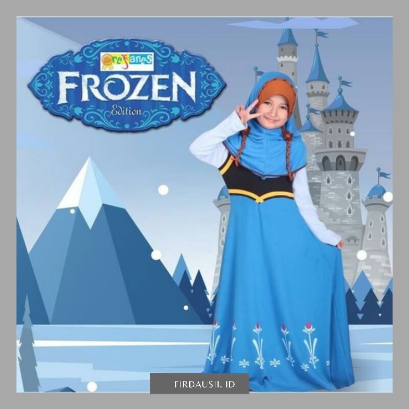 REFANES Gamis Anak Frozen Anna Dress Lucu Cantik Karakter Terbaru
