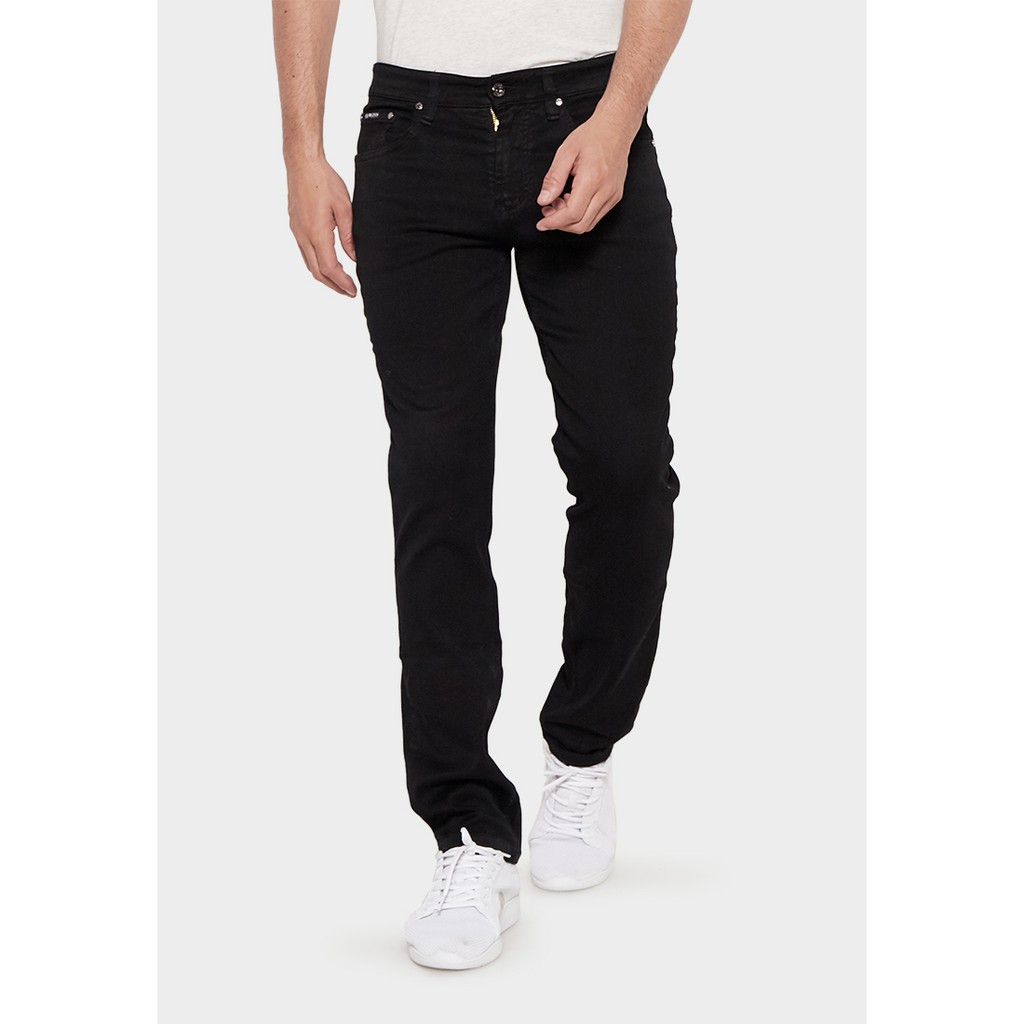 JBBoss Celana Panjang Jeans Saten Denim Stretch Regular Fit (Black) / Ramayana Jatinegara