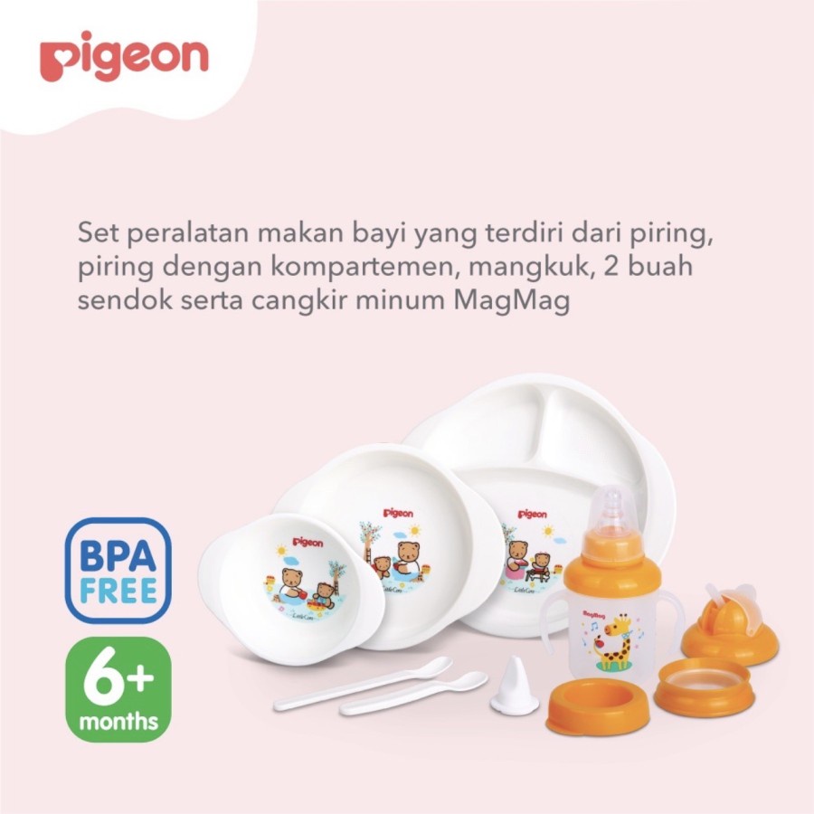 PIGEON Feeding Set with Training Cup | Perlengkapan Makan Minum Bayi