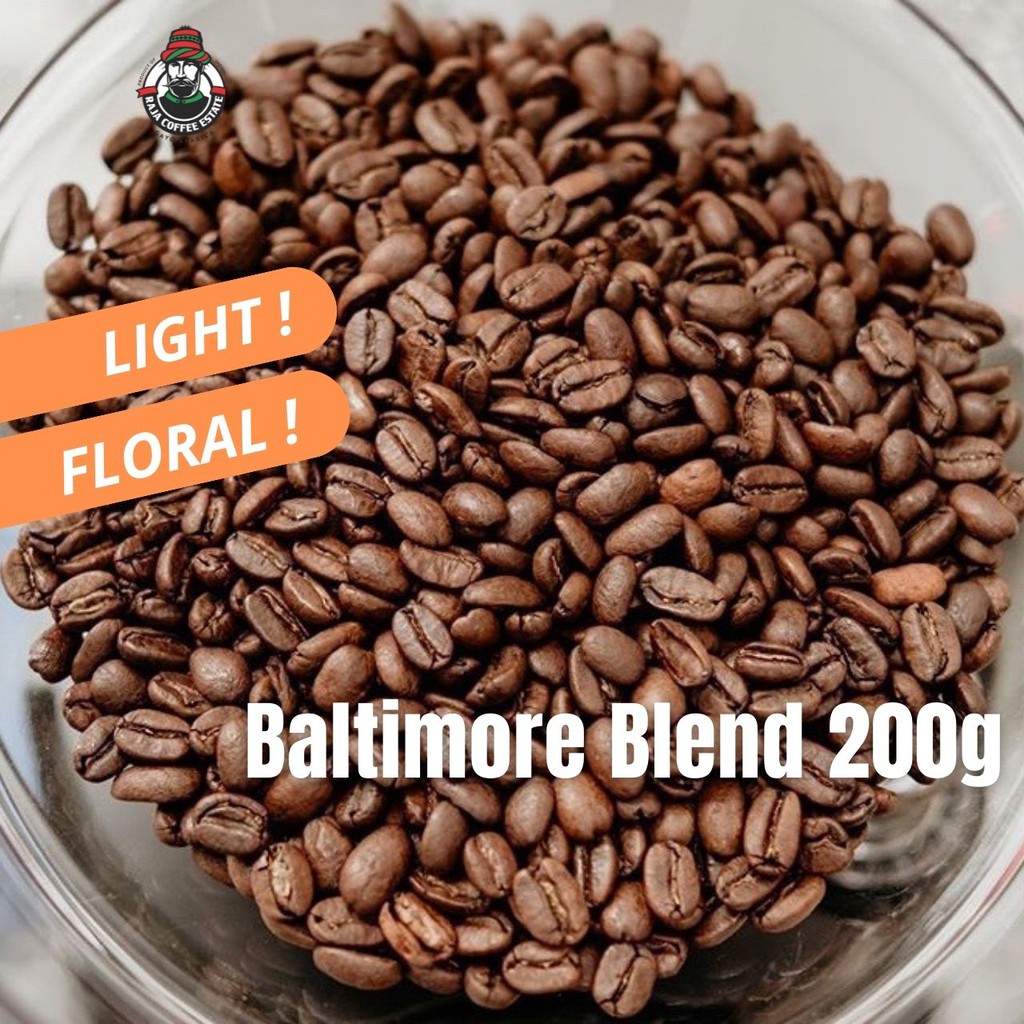 

RAJA COFFEE ESTATE BALTIMORE BLEND 200G KOPI BIJI BUBUK ARABIKA ACEH GAYO JAMIN FRESH ROAST