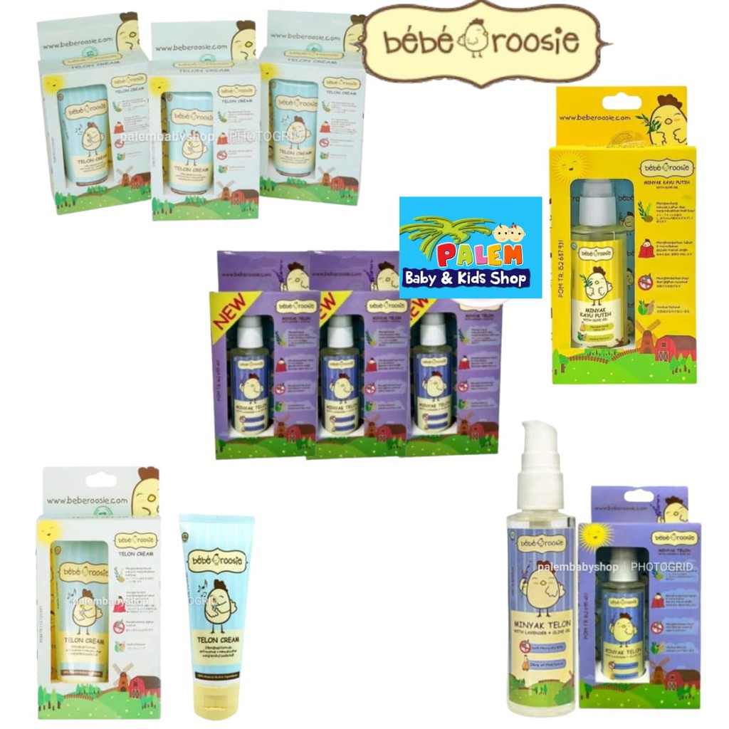 Bebe Rossie Telon Cream 60gr 1pcs dan Spray telon 60ml dan telon isi 3
