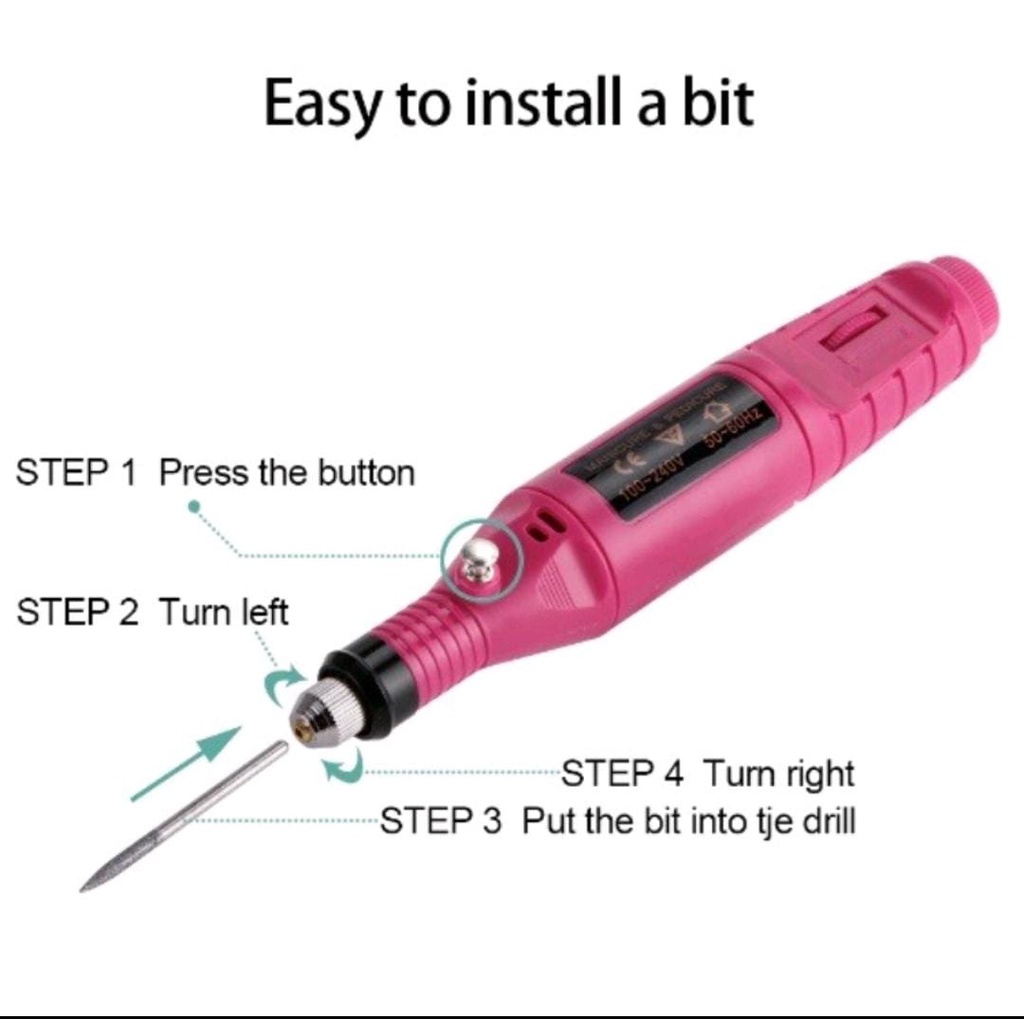 ELECTRIC NAIL DRILL GRINDING MANICURE MACHINE MESIN KIKIR AMPLAS KUKU