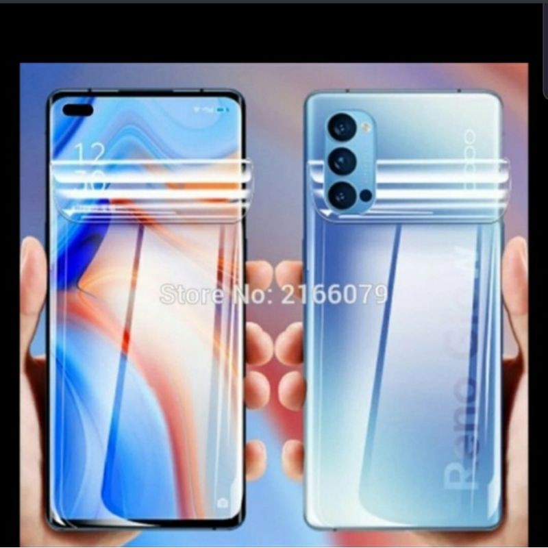 For Oppo Reno 4 / Reno 4F New Anti Gores Screen Protector Hydrogel Depan Belakang Full Cover