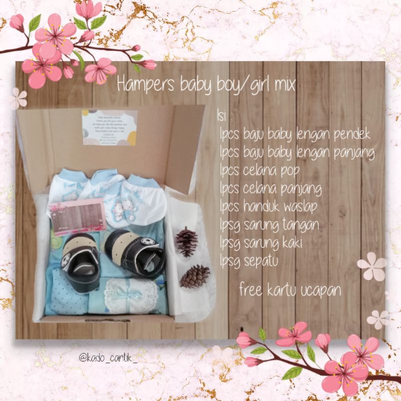 Hampers baby kado bayi murah kado lahiran bayi box (UPLODE ULANG)-Mix biru