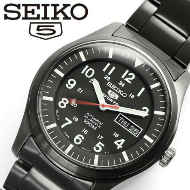 SEIKO 5 Sports SNZG17K1 Full Black Automatic ORIGINAL
