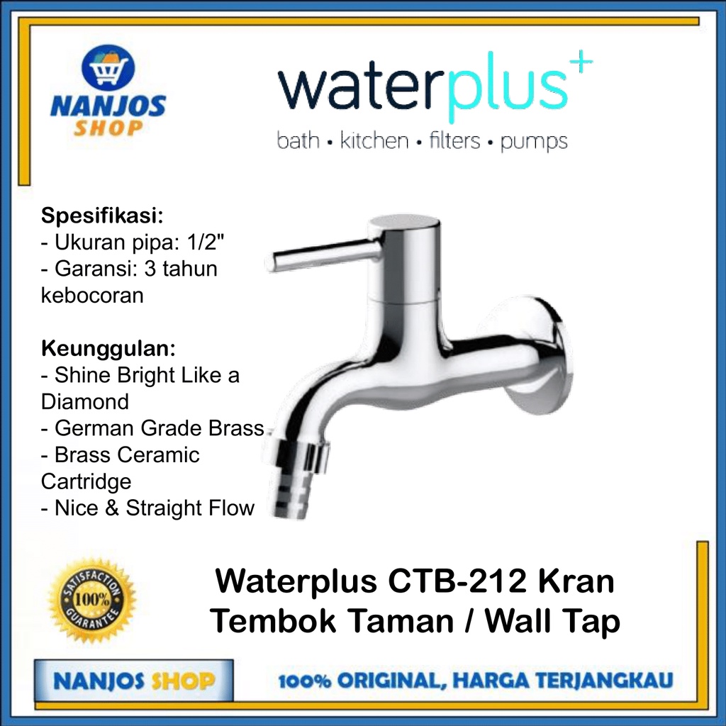 Waterplus Keran / Kran Tembok / Wall Tap Ctb 212 / Ctb212 / Ctb-212