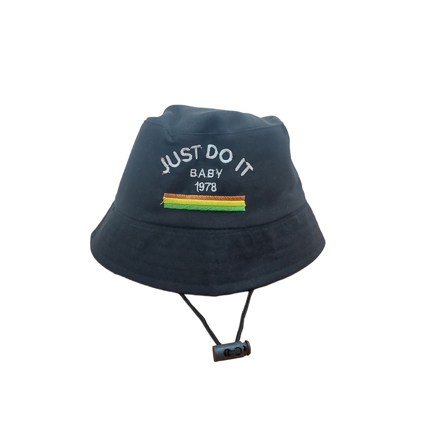 Bucket Hat Tali Anak Just Do It / Bucket Tali Anak Bordir Just Do It Laki Perempuan Kualitas Premium