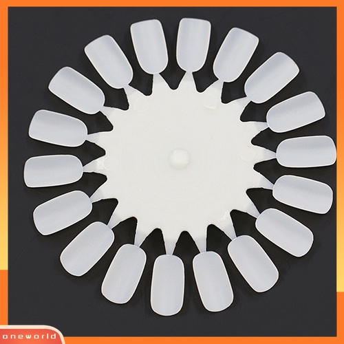 (ONWO) 10 Pcs Palet Roda Display 18 Kuku Palsu Bentuk Bulat Bahan Plastik