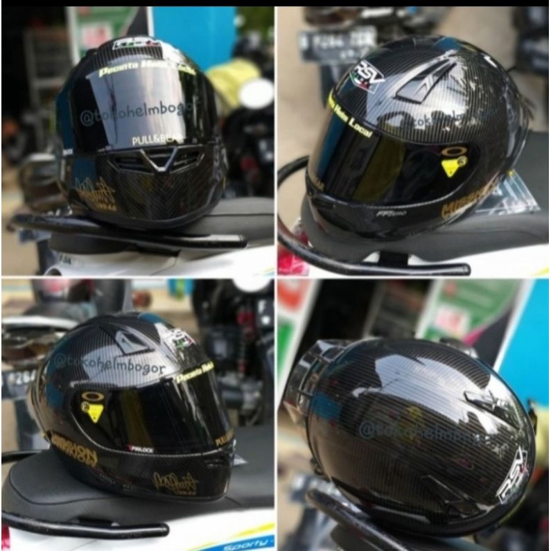 Helm rsv ffzero Carbon visor smoke dan spoiler GPR 2.0 v4