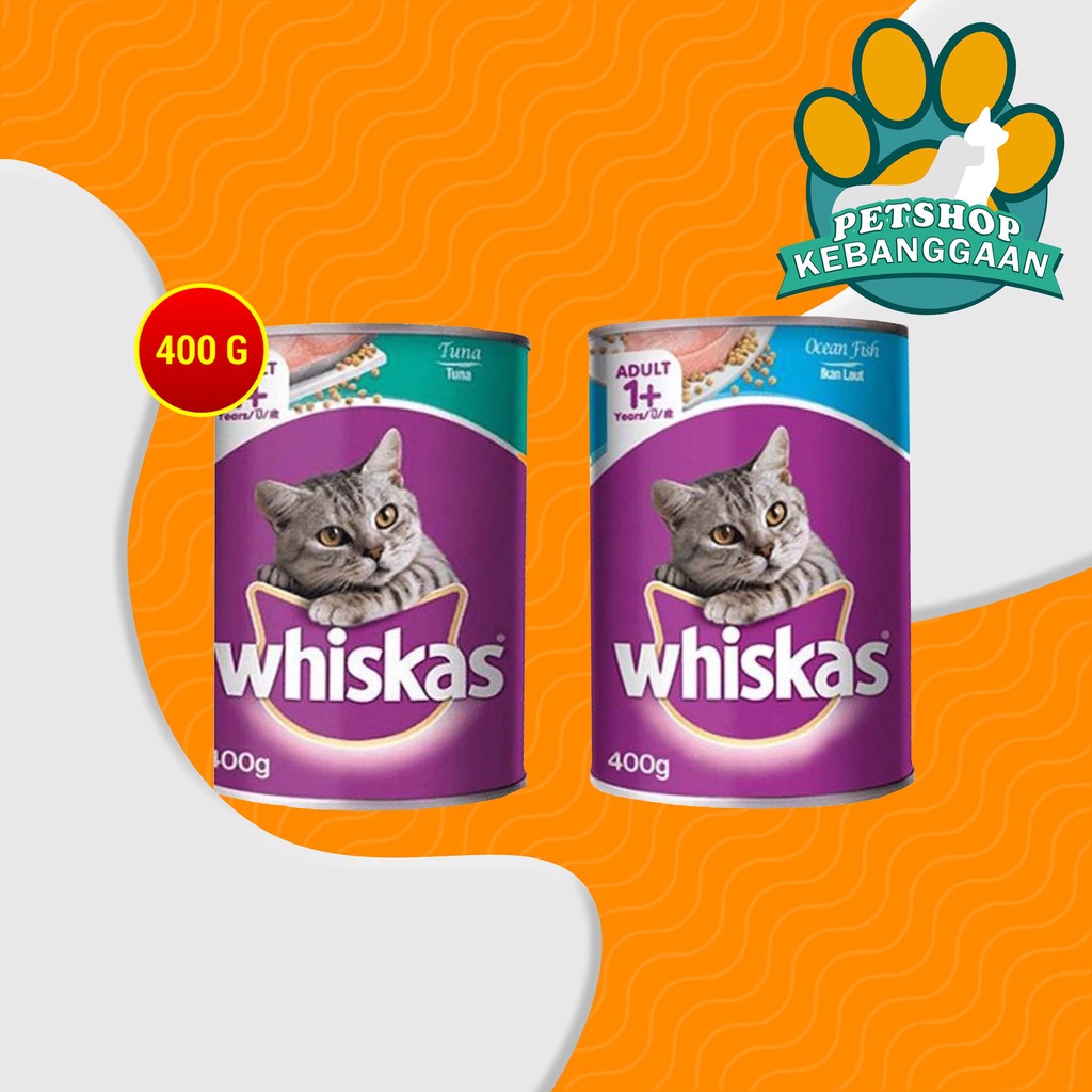 Makanan Kucing Whiskas Kaleng 400gr Cat Food Tuna Wet Ocean Fish Can 400 gr