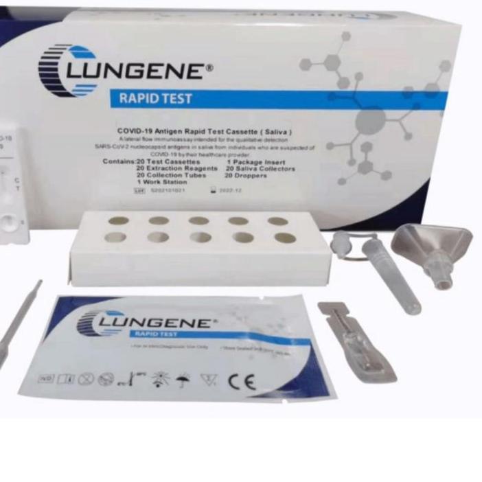 ❊ Lungene Saliva Air Liur Swab Antigen | Alat Tes Swab Saliva 1 dus isi 20 ✪