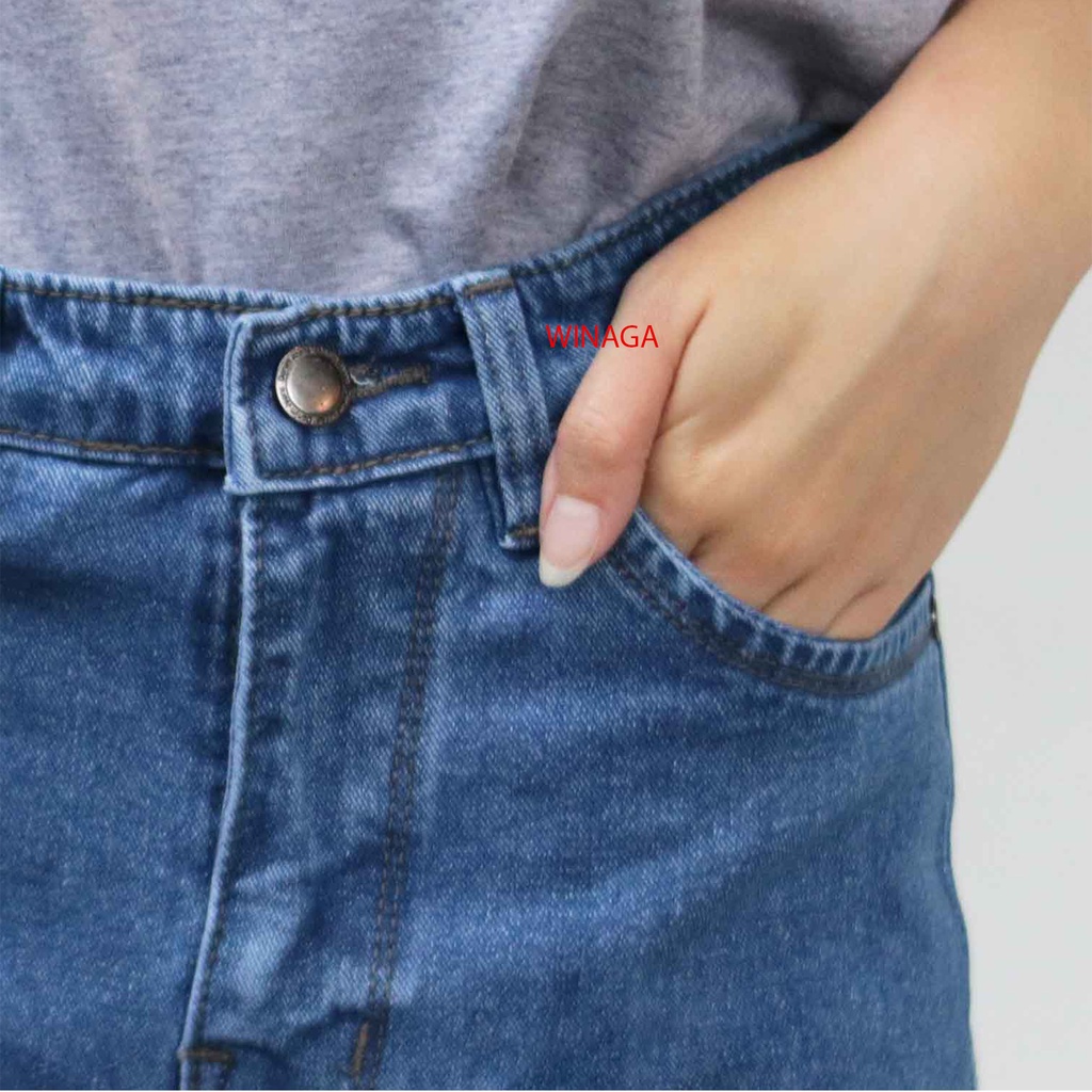 WINAGA- HighWaist Baggy Jeans | Baggy Jeans | Basic Denim Jeans | Celana Panjang Jeans | Semi Kulot