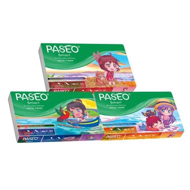 Tissue Paseo Smart Travel Tisu Wajah Tisue Lembut 50 Sheets 2ply