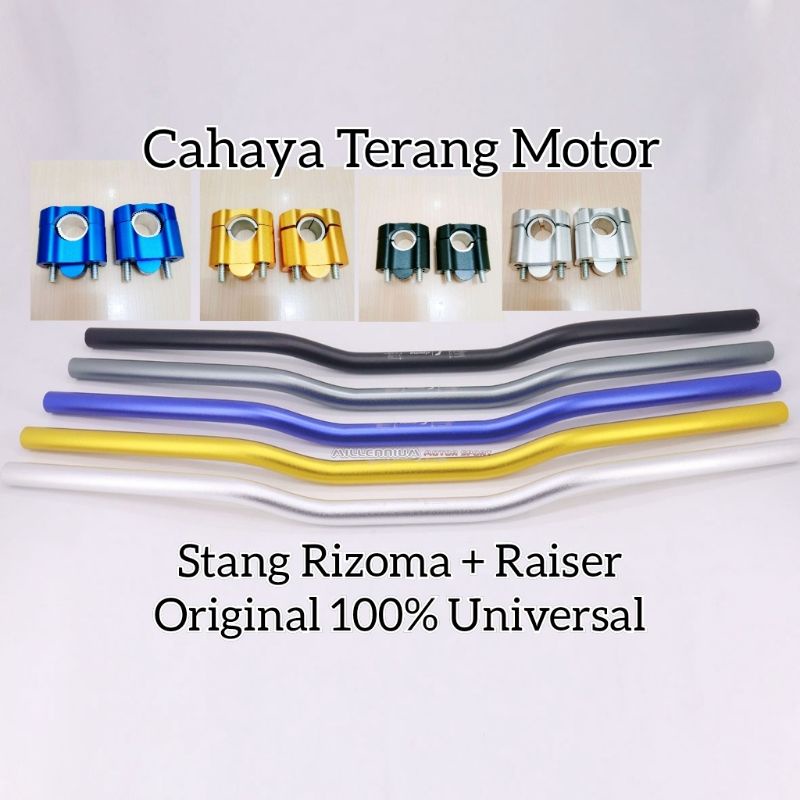 Stang Rizoma Low + Raiser Full Cnc Original 100% Universal Motor , Klx, Crf, Wr, Dtracker, Nmax, Pcx, Xabre, Vixion, Byson, Scorpio, Beat, Mio, Xmax, MegaPro, GlPro, Thunder, CB, Tiger, Dll, NOT Protaper Evo