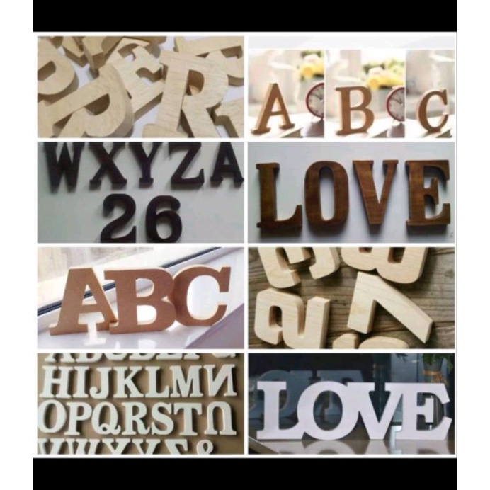 Huruf dan Angka kayu 60cm satuan clasik Huruf Timbul 60cm Custom Kayu
