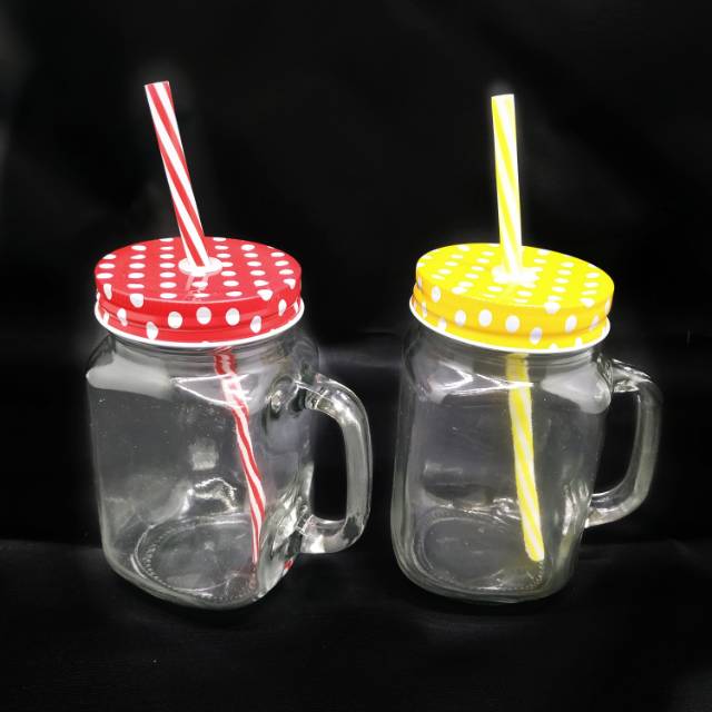 Glass Jar warna polkadot K1632