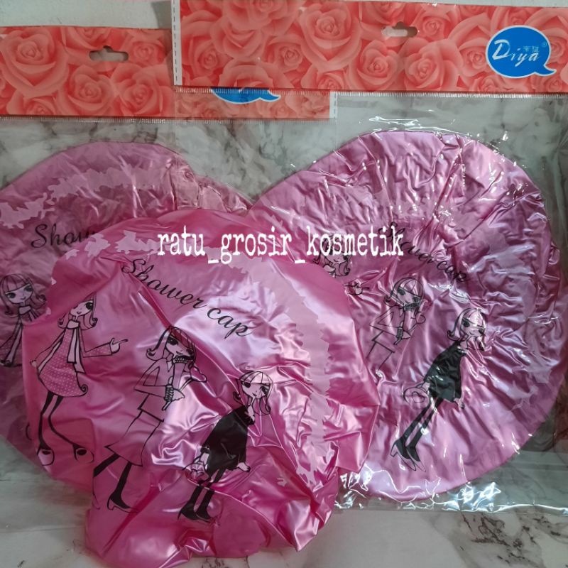 PROMO ECER!!!SHOWER CAP KARAKTER PENUTUP RAMBUT WATERPROOF