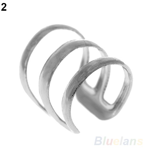 1 Pc Cincin Klip Telinga Model 3 Ring Adjustable Untuk Wanita