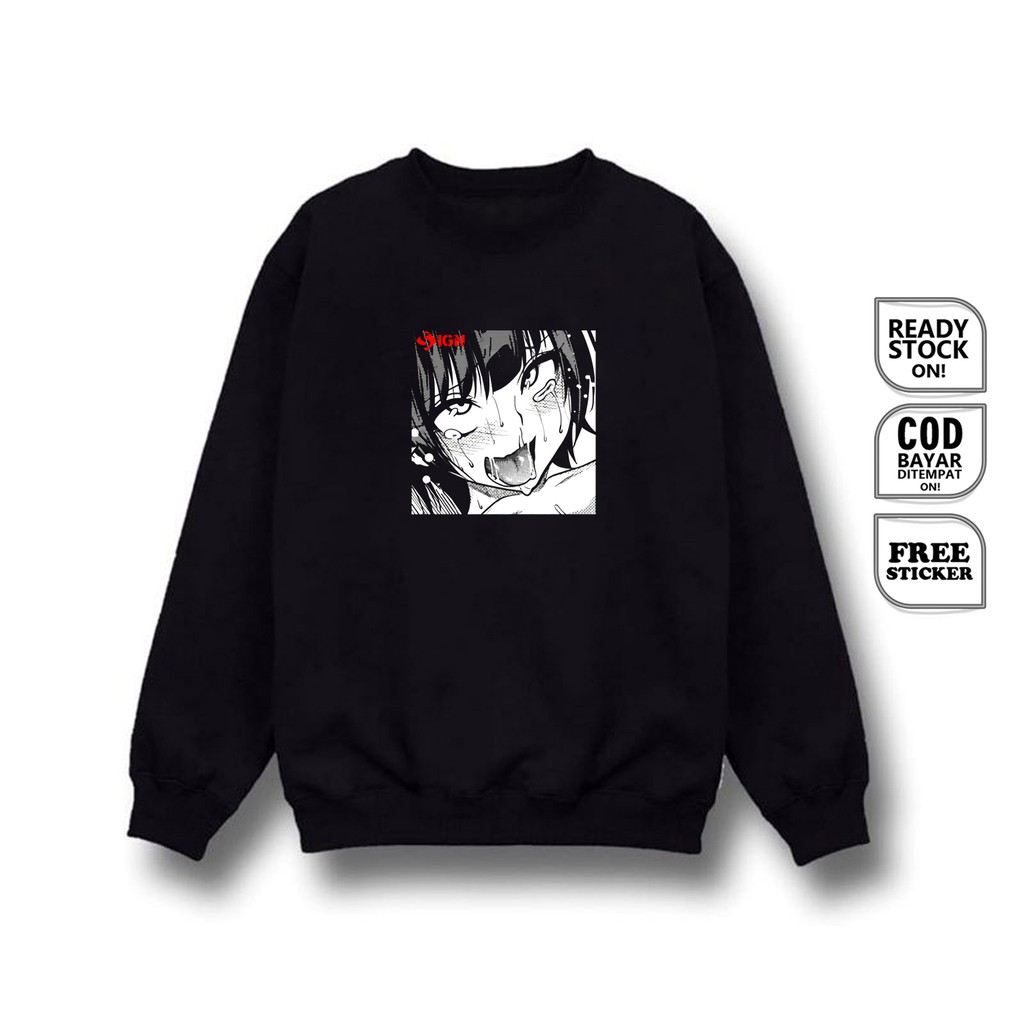 SWEATER CREWNECK SEXY FACE COSPLAY HENTAI JAPANESE MANGA CLOTHES AHEGAO PIN EM ANIME CULTURE SIGN
