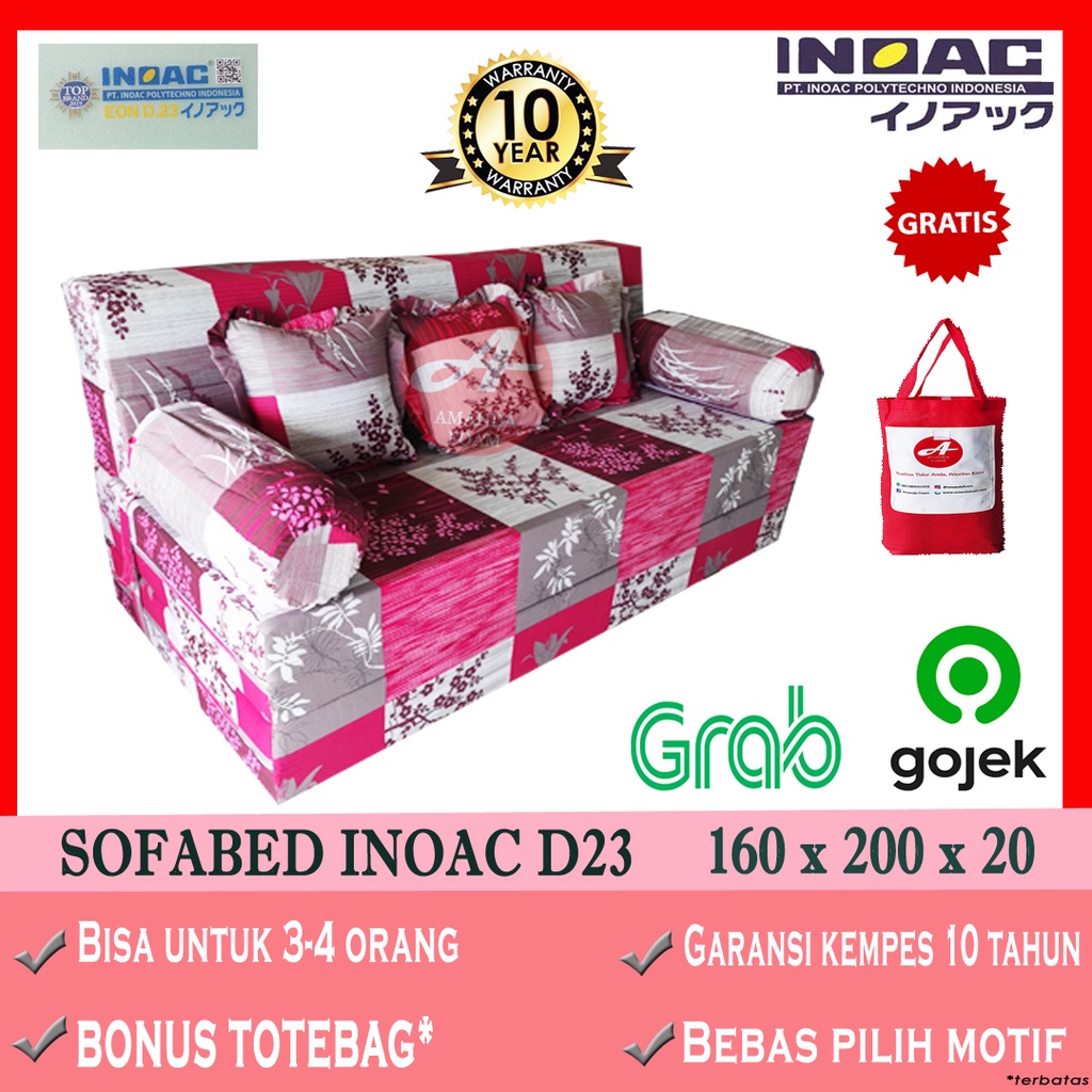 Sofabed INOAC D23 ukuran 160 x 200 x 20cm