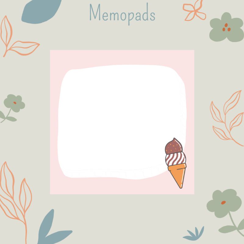 Memopads &amp; Sticker Ice Cream | Cetak sticker dan memopads murah