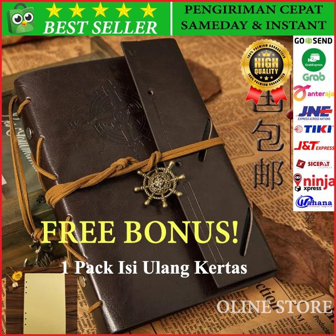 

HOT SALE Buku Catatan Binder Kulit Retro Pirate - Coffee