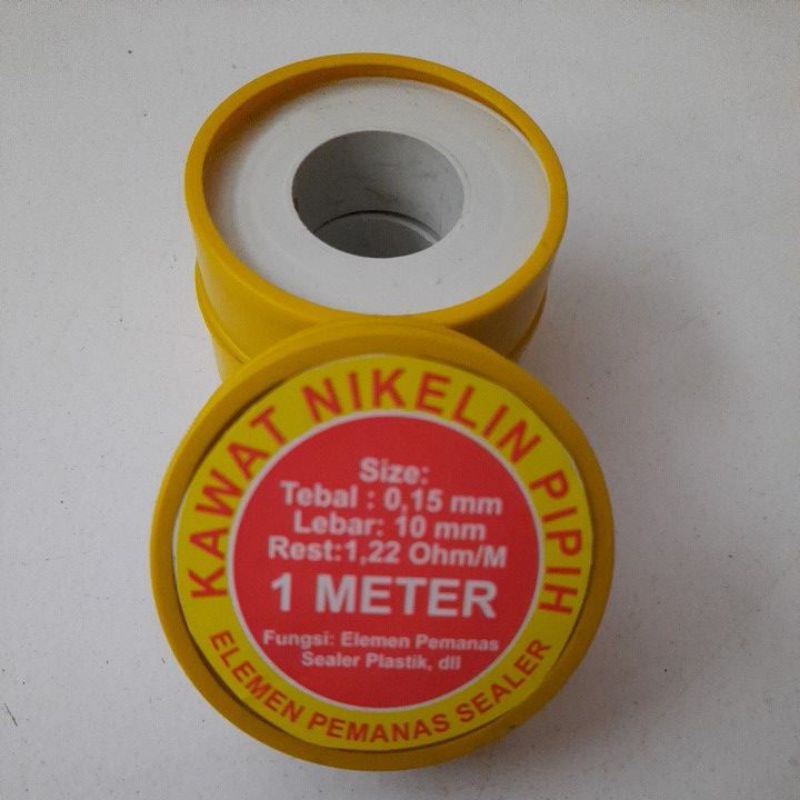 KAWAT NIKELIN PIPIH LEBAR 10 MM TEBAL 0.15 MM PANJANG 1 METER