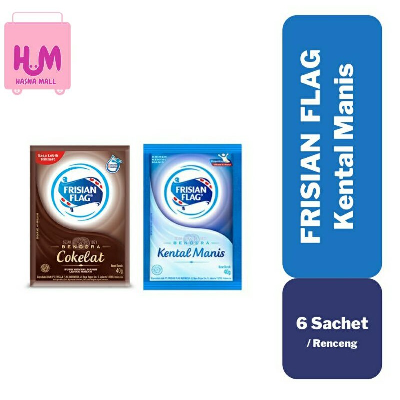 Hasna Mall - Susu BENDERA Kental Manis SACHET Putih Coklat Frisian Flag 40gr