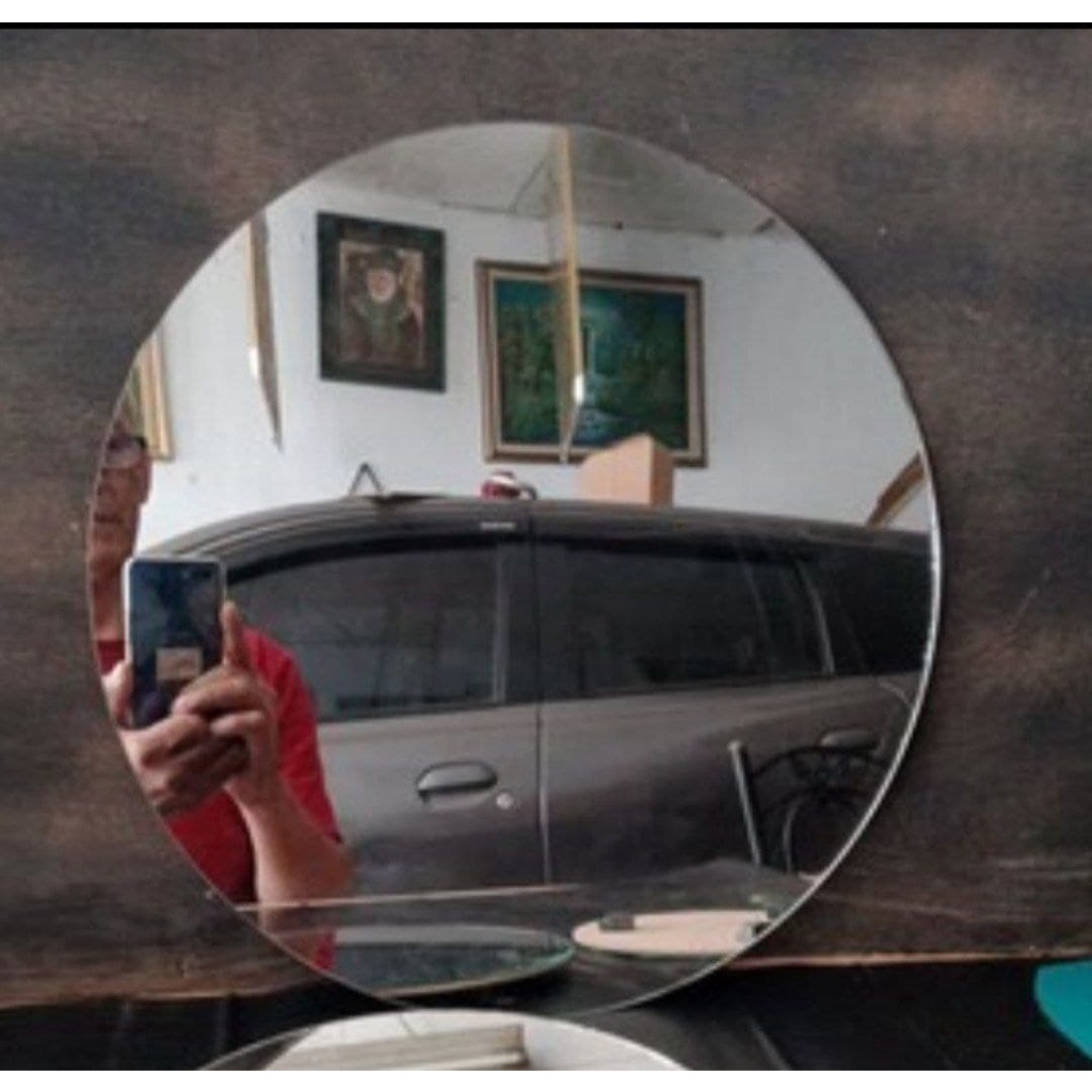 Cermin Dinding Aesthetic Bulat Cermin Tempel Cermin Rias Cermin Gantung Cermin Bundar Cermin Lingkar Cermin Wastafel Cermin Kamar Mandi Kaca Rias Kaca Maku Up Kaca Bening Diameter 30cm-1