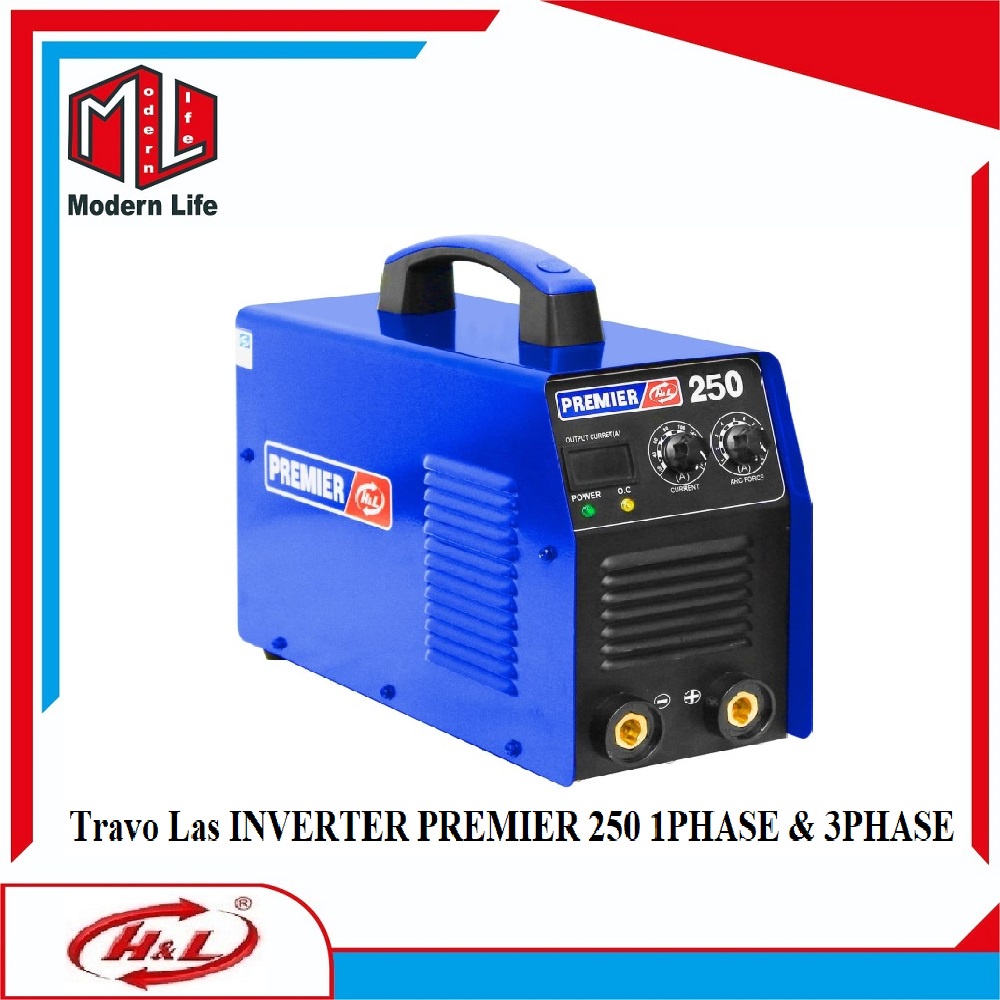 HL Mesin Las INVERTER PREMIER HL-250 ( 1PHASE / 3PHASE ) Trafo Las HL