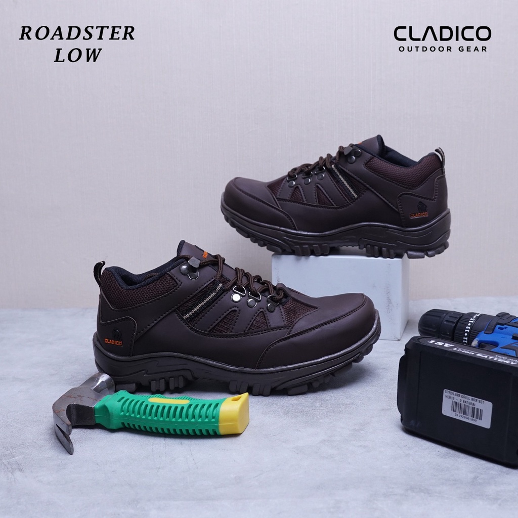 Sepatu Safety Boots Pria Kerja Lapangan Industri Pabrik Ujung Besi Cladico Roadster Low